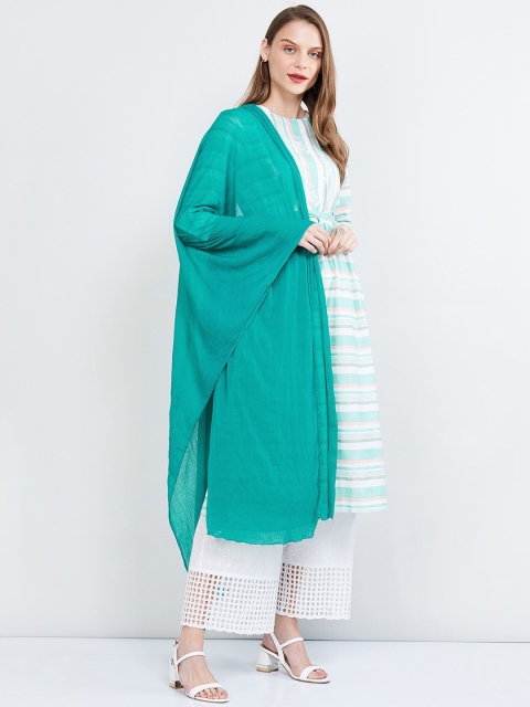 

max Teal Green Solid Dupatta
