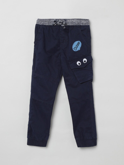 

max Boys Blue Regular Fit Solid Cargos