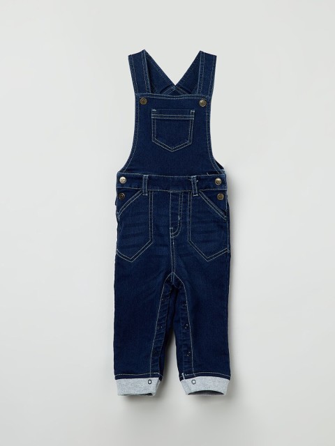 

max Boys Navy Blue Solid Dungarees