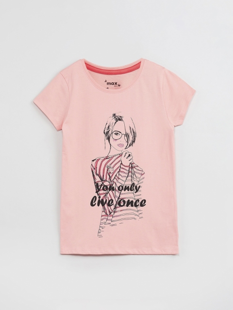 

max Girls Pink Printed Top