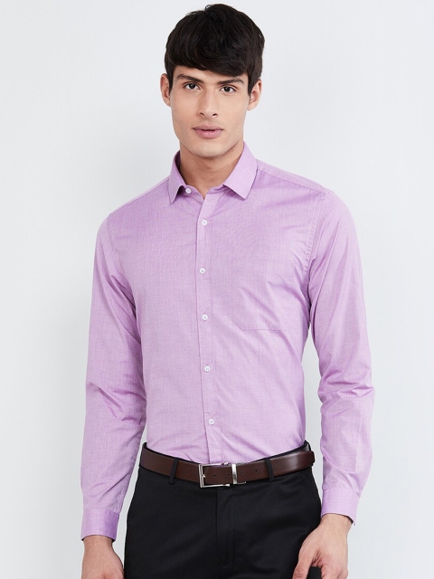 

max Men Purple Slim Fit Solid Formal Shirt