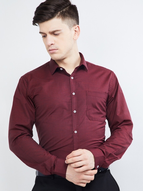 

max Men Maroon Slim Fit Solid Formal Shirt