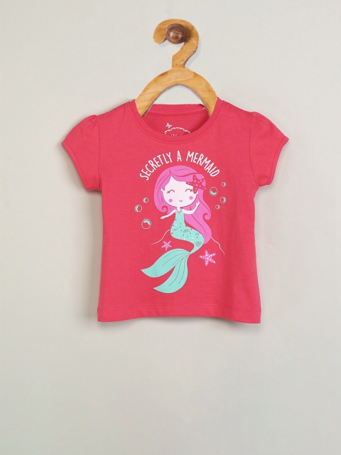 max Girls Fuchsia Printed Top