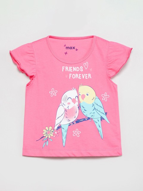 

max Girls Pink Printed Top