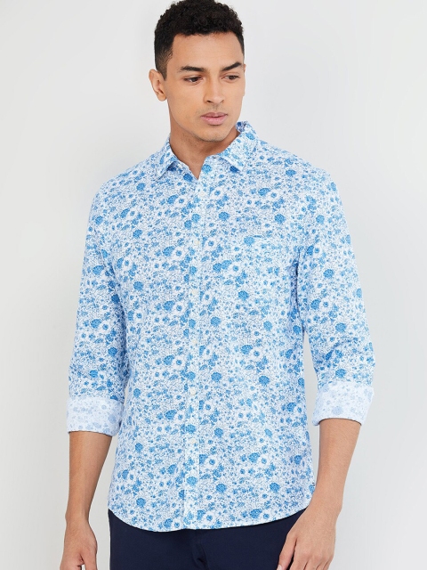 

max Men Blue Slim Fit Printed Casual Shirt