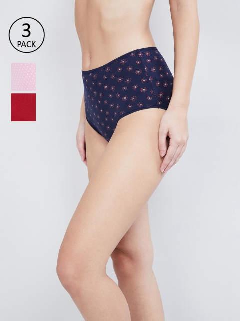 

max Women Pack Of 3 Hipster Briefs PA19FULLBRIEFFUCHSIA, Blue