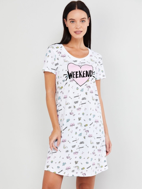 

max White Printed Sleep Shirt