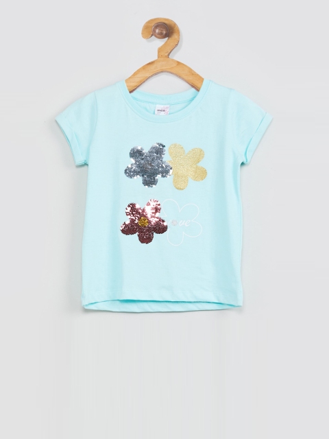 

max Girls Blue Printed Top