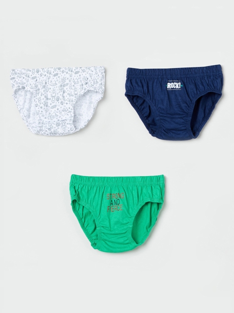 

max Boys Pack Of 3 Printed Basic Briefs NOS19WDIN04, White