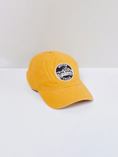 max Men Yellow & Black Printed Baseball Cap