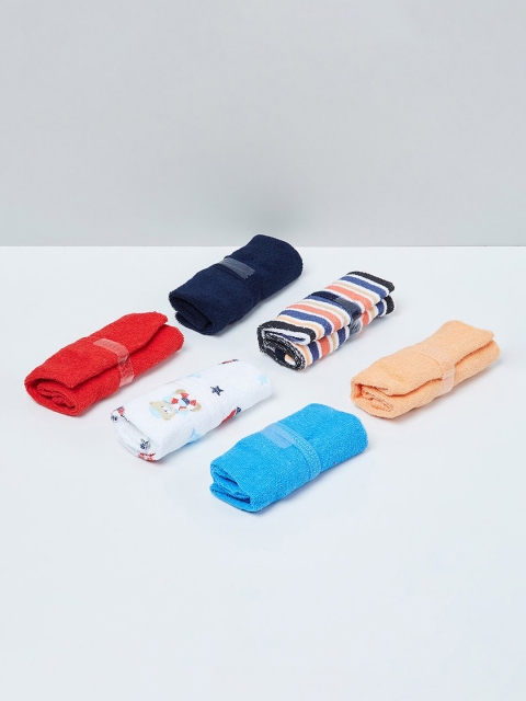 

max Unisex Kids Pack Of 6 Multicoloured Printed Wash Cloths, Multi