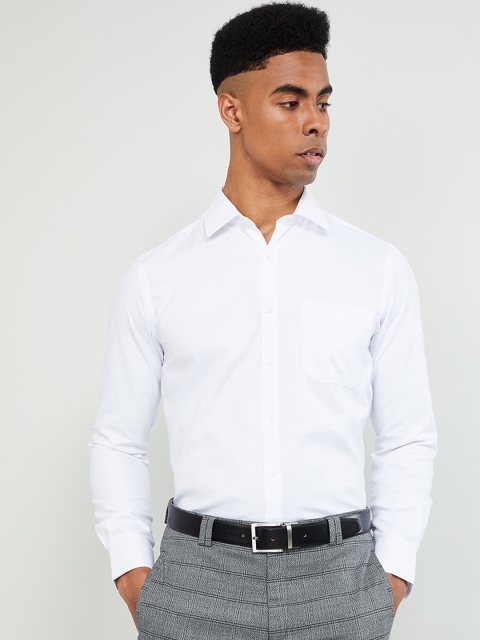 

max Men White Slim Fit Solid Formal Shirt