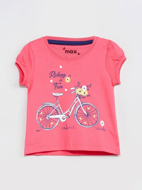 

max Girls Pink Printed Top