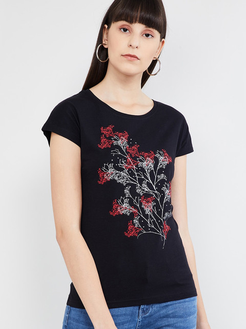 

max Women Black Printed Top
