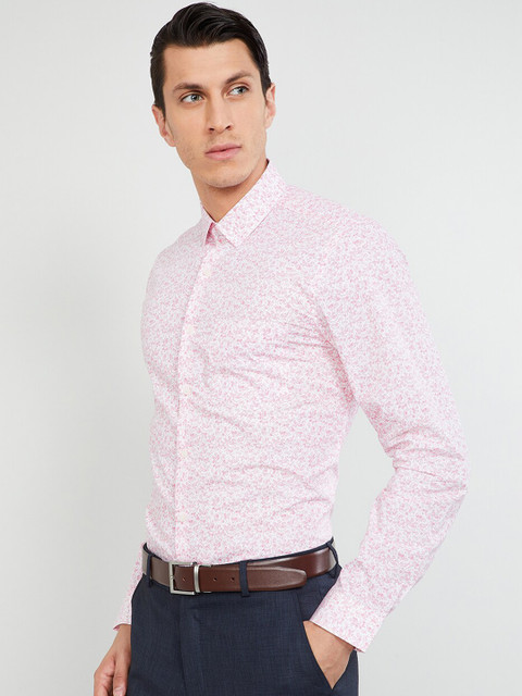 

max Men Pink Slim Fit Printed Casual Shirt