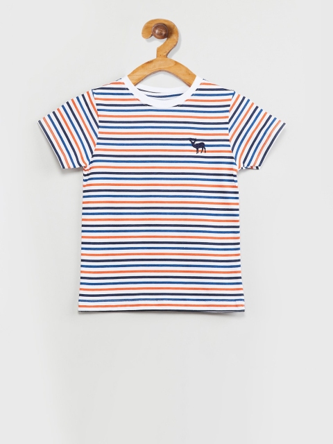 

max Boys Multicoloured Striped V-Neck T-shirt, Multi