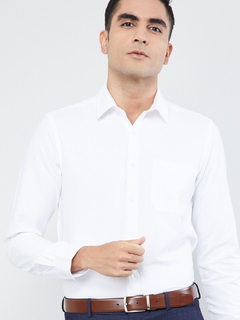 

max Men White Slim Fit Solid Formal Shirt
