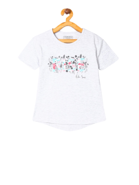 

Cherokee Girls Grey Printed Round Neck T-shirt
