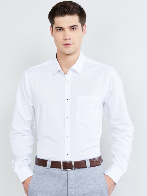 

max Men White Slim Fit Self Design Formal Shirt