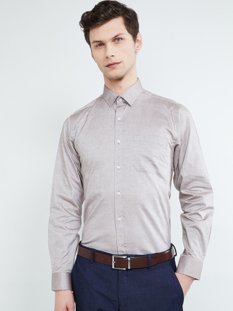 

max Men Brown Slim Fit Solid Party Shirt