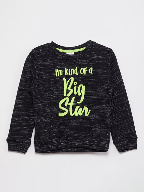 

max Boys Grey & Green Printed Sweatshirt