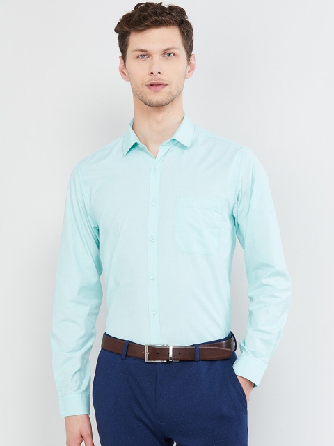 

max Men Green Slim Fit Solid Formal Shirt