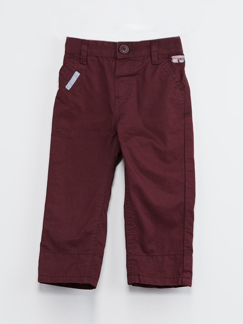 

max Infant Boys Burgundy Solid Regular Trousers