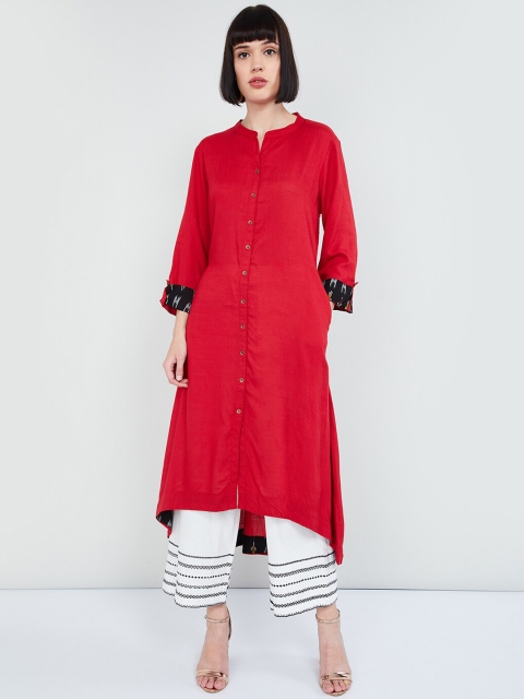 

max Women Red Solid A-Line Kurta