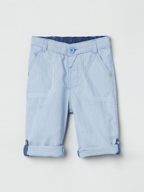 

max Boys Blue Regular Fit Striped Regular Trousers