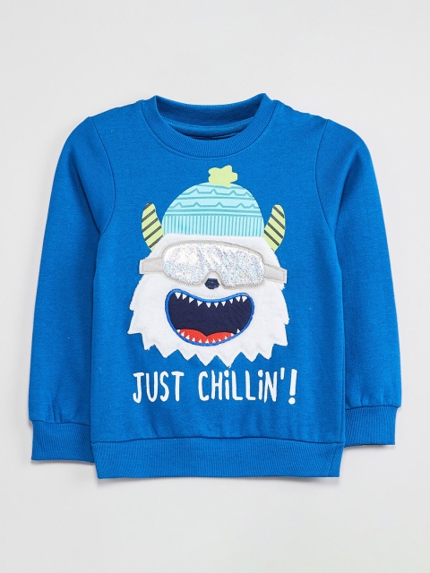 

max Boys Blue Printed Sweatshirt