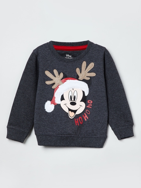 

max Boys Charcoal Grey Embroidered Sweatshirt