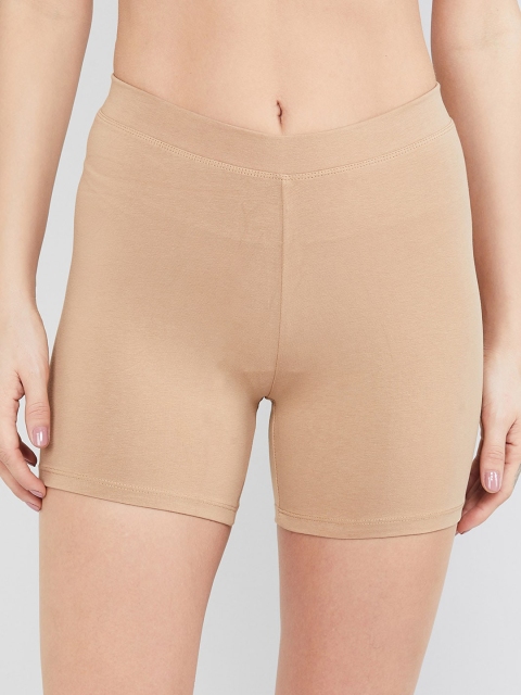 

max Women Beige Solid Boy Shorts SU20CBS01