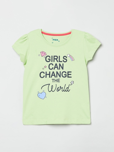 

max Girls Green Printed Top