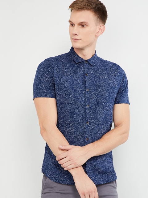 

max Men Blue Slim Fit Printed Casual Shirt