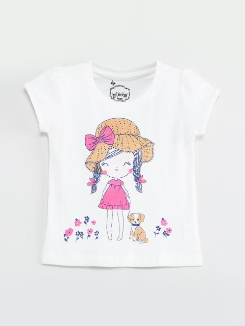 

max Girls White Printed Top
