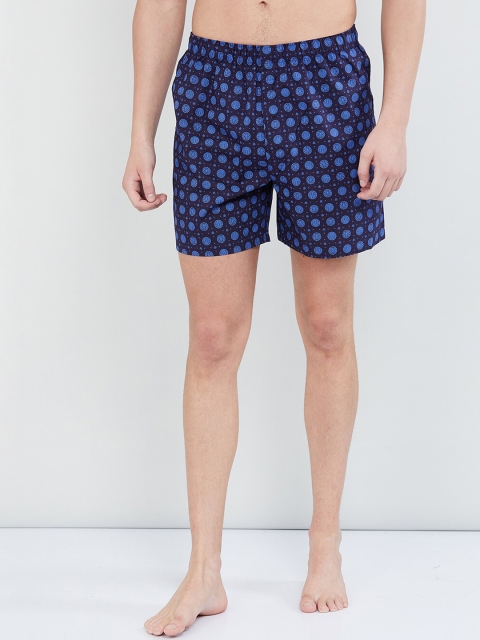 

max Men Blue & Black Printed Boxers BGWI19BX23NAVY