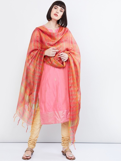 

max Orange Striped Dupatta