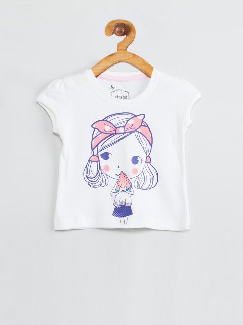 

max Girls White Printed Top