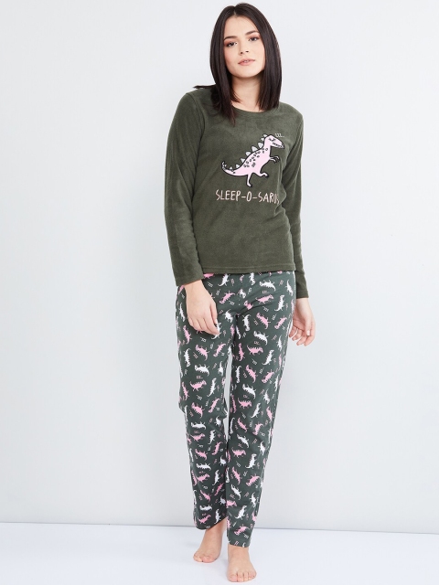 

max Women Green Printed Night suit