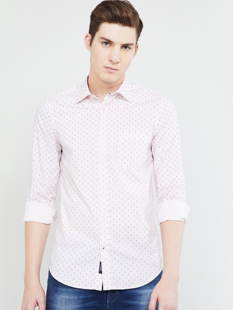 

max Men Pink Slim Fit Printed Casual Shirt
