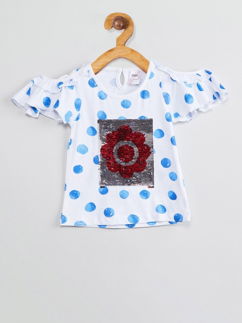 

max Girls White Printed Top