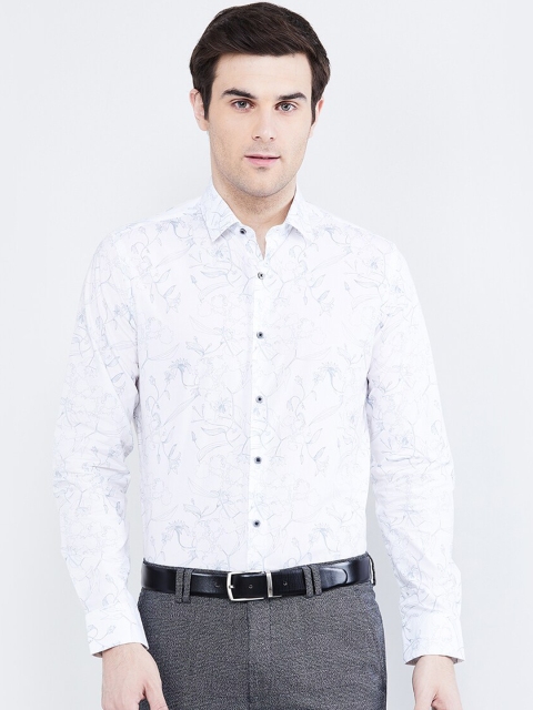 

max Men White Slim Fit Printed Formal Shirt
