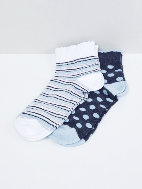 

max Girls Pack Of 2 Assorted Ankle-Length Socks