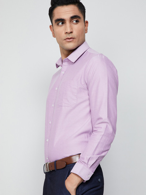 

max Men Purple Slim Fit Solid Formal Shirt