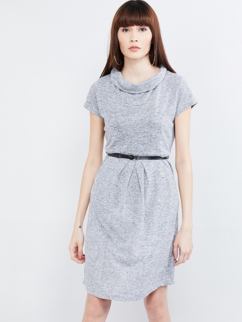 

max Women Grey Solid T-shirt Dress