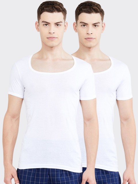 

max Men Pack Of 2 White Solid Innerwear Vests NOOSCSVWHWHITE
