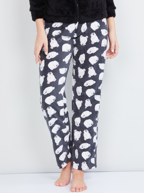 

MAX Women Charcoal Grey Printed Lounge Pants