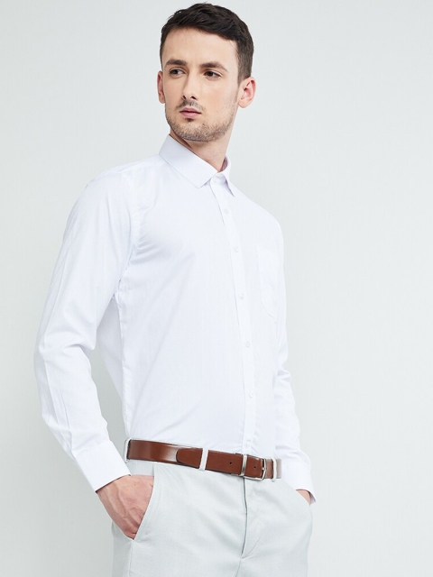 

max Men White Slim Fit Solid Formal Shirt