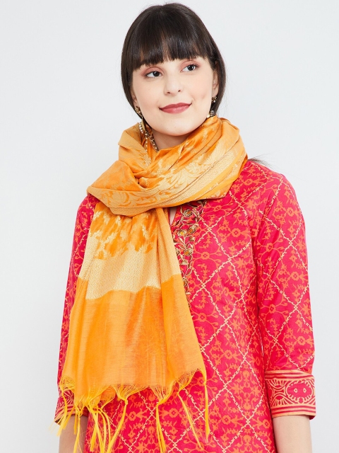 

max Yellow Printed Dupatta
