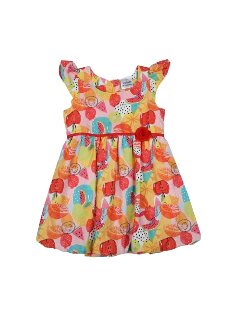 

Doodle Girls Orange Printed A-Line Dress